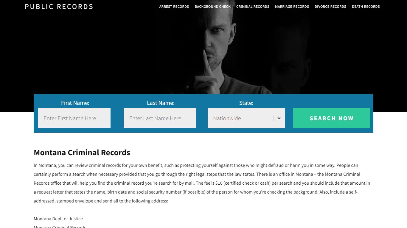 Montana criminal records - Public Records